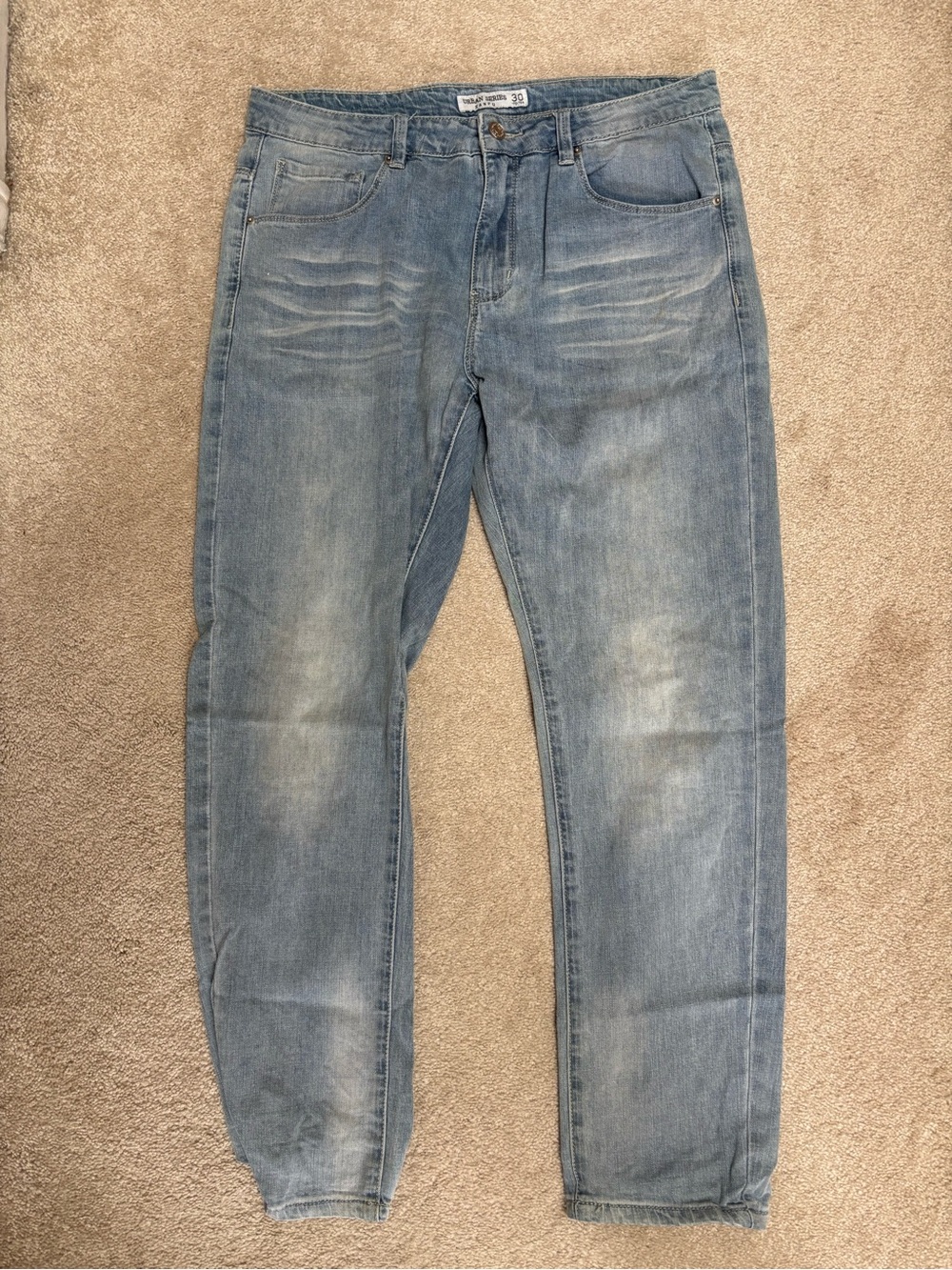 Slim Straight Men’s Jeans in Light Blue Denim